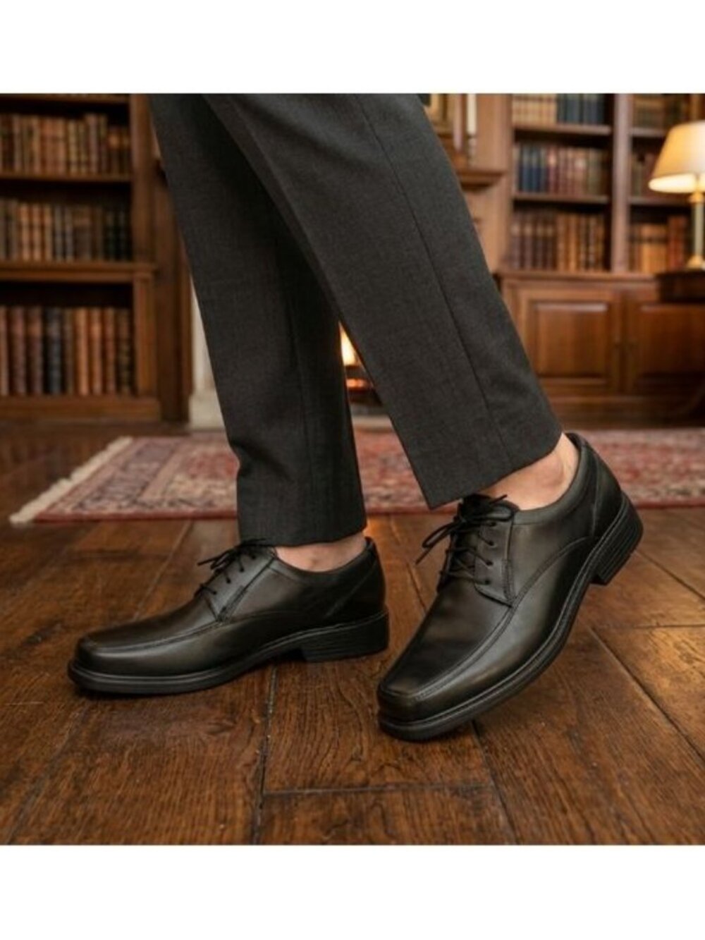 Bostonian Men’s Leather Flexlite Lightweight Shock Absorbing Black Lace Up Shoes